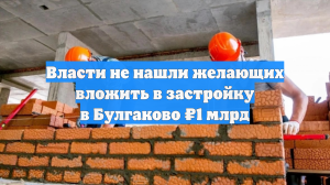 Власти не нашли желающих вложить в застройку в Булгаково ₽1 млрд
