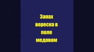 Запах вереска в поле медовом