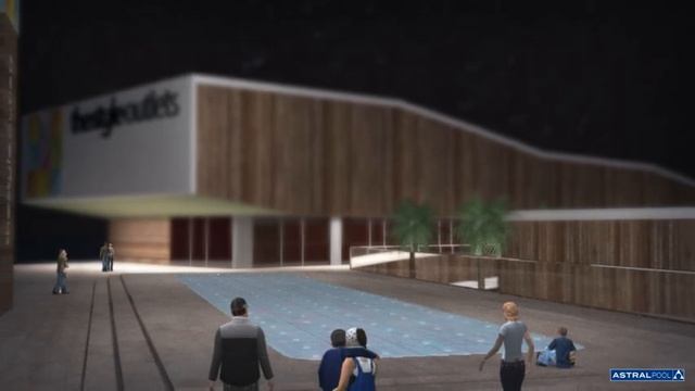 Фонтан с туманными форсунками в Барселоне