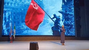 Передача  копии Знамя Победы  в Курганскую область.