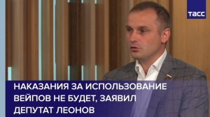 Наказания за использование вейпов не будет, заявил депутат Леонов