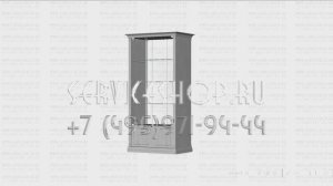 Двухсторонняя витрина со стеклянными полками