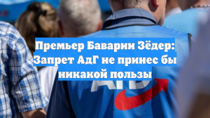Премьер Баварии Зёдер: Запрет АдГ не принес бы никакой пользы