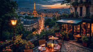 Paris Night Balcony Café | Soft Bossa Nova & Relaxing Jazz Music for Reading, Deep Focus