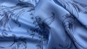 Шёлк Армани голубого цвета с принтом вензеля 46414