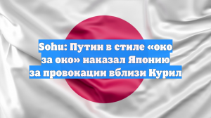 Sohu: Путин в стиле «око за око» наказал Японию за провокации вблизи Курил