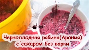 ЧЕРНОПЛОДНАЯ РЯБИНА АРОНИЯ ПЕРЕТЕРТАЯ С САХАРОМ