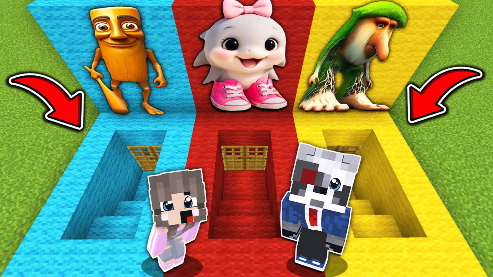 Выбери ПРАВИЛЬНЫЙ СЕКРЕТНЫЙ ПОДВАЛ БРЕЙНРОТ ЖИВОТНЫЕ в МАЙНКРАФТ АНИМАЦИЯ ТУНГ ТУНГ СУХУР MINECRAFT смотреть онлайн