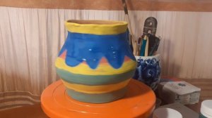 Средилесье: Работа в процессе. Роспись подглазурными красками.