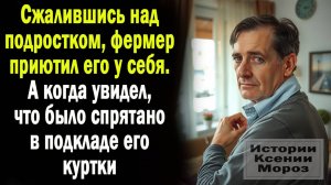 Сжалившись над подростком, фермер приютил его у себя. А когда увидел что спрятано в  его кармане