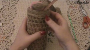 Вязание из джута сумки для термоса