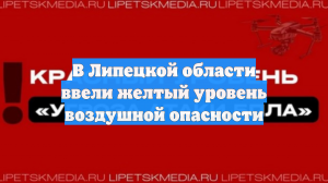 В Липецкой области ввели желтый уровень воздушной опасности
