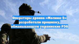 Операторы дронов «Молния-2» разработали прошивку, обманывающую украинские РЭБ