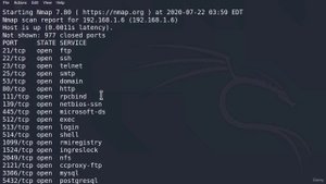 28. Выполнение первого сканирования Nmap