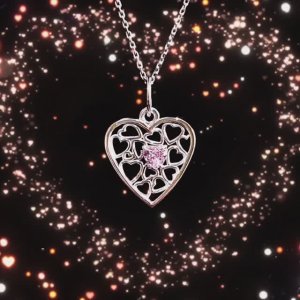Кулон сердце с аметистом (серебро). Авторская модель S&h