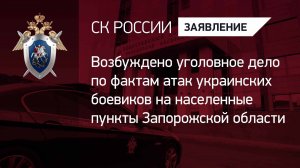 Возбуждено уголовное дело по фактам атак ВФУ на населенные пункты Запорожской област