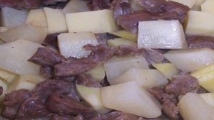 Жаркое из желудков куриных