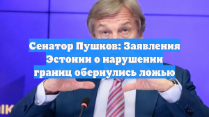 Сенатор Пушков: Заявления Эстонии о нарушении границ обернулись ложью