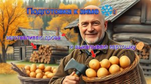 Подготовка к зиме. Заготавливаю дрова и выкапываю картошку🪓🥔❄️.