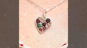 Серебряный кулон сердечко с камнями. Отличный подарок своим близким. Новая модель! Доставка