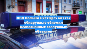 МВД Польши в четырех местах обнаружило обломки неопознанных воздушных объектов