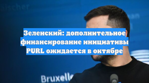 Зеленский: дополнительное финансирование инициативы PURL ожидается в октябре