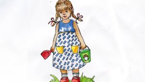 Девочка на грядке