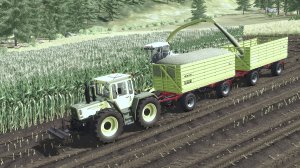 Заготовка силоса Mercedes-Benz MB-trac 1800, Unimog U 2400, CLAAS Jaguar 695. FS25