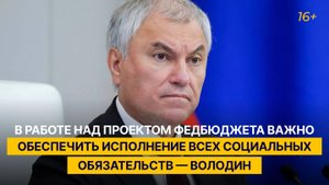 В работе над проектом федбюджета важно обеспечить исполнение всех социальных обязательств — Володин