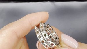 Серьги Конго с цветными турмалинами  Диаметр 30 мм Серебро 925 пробы Замок защелка ТУР030