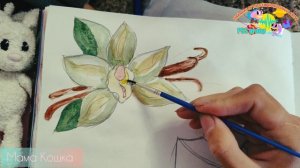 мастер-класс по рисованию. 
как нарисовать цветок ванили акварелью.
