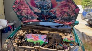 Аэрография подкапотного пространства на Honda Integra