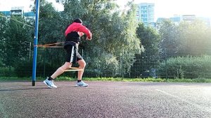 Тренировка на улице. Бой с тенью бокс.