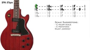 Jupiter Pop Rock  Guitar Backing Track in C