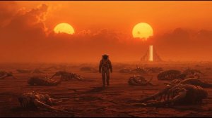 Twin Suns Desert ☠️ 2-Hour Dark Alien Ambience  Scorched Wasteland & Shattered Monolith