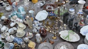 ВЕСЁЛАЯ БАРАХОЛКА =посуда и матрешки= Советские вещи на рынке. Старинная посуда.