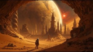 Golden Desert Planet 🏜️ 2-Hour Ancient Ambience ｜ Sandstone City & Dying Star ｜ Cyber Archaeologist