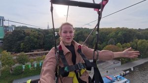 Прогулка Зип Лайн над Москвой рекой и Тайм Лапс из крутящегося кафе в Останкинской башни