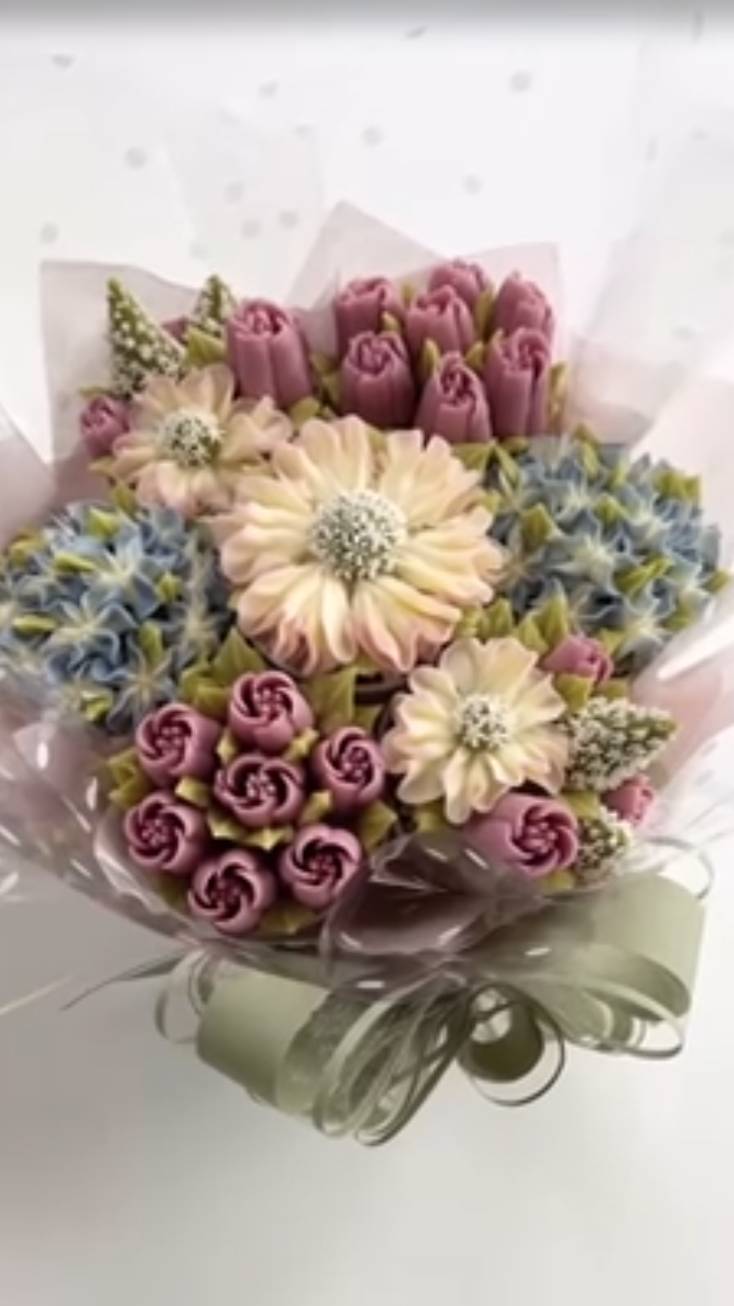 Букет из капкейков. Оформление