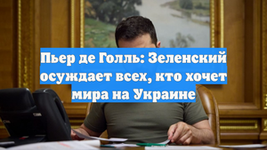 Пьер де Голль: Зеленский осуждает всех, кто хочет мира на Украине
