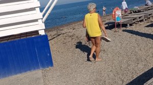 Анапа. Тёплое утро на пляже Высокий Берег и чистое море! 22 сентября 2025
