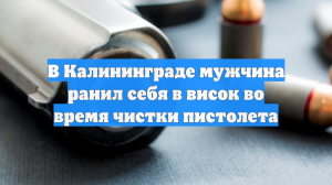 В Калининграде мужчина ранил себя в висок во время чистки пистолета