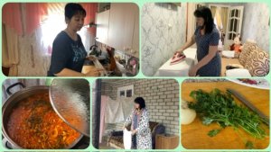 🍳НА, ОБЕД сварила БОРЩ и пожарила МЯСО🍖 СЕГОДНЯ убираю стираю готовлю 🧑🏻