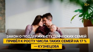 Закон о поддержке студенческих семей привёл к росту числа таких семей на 17% — Кузнецова