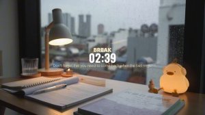 1 час STUDY WITH ME ｜ Calm Piano 🎹, Rain Sounds🌧️ ｜ Pomodoro 25-5 ｜ Early summer Rain