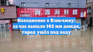 Наводнение в Вэньчжоу: за час выпало 142 мм дождя, город ушёл под воду