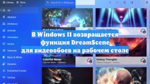 В Windows 11 возвращается функция DreamScene для видеообоев на рабочем столе
