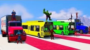 Моды для GTA V - Автобус и грузовик для детей с 3D анимацией супергероев