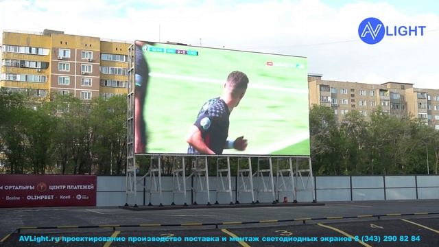 Самый большой LED кинотеатр под открытым небом в городе Караганда, Республика Казахстан.