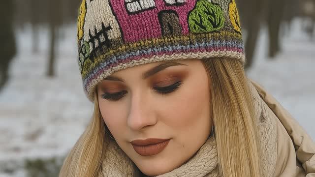 Шапка "Домик". Бесплатный МК смотреть онлайн